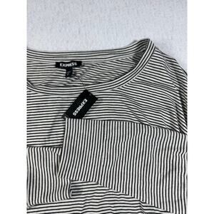 New with Tags Express Blouse White and black stripes size Large